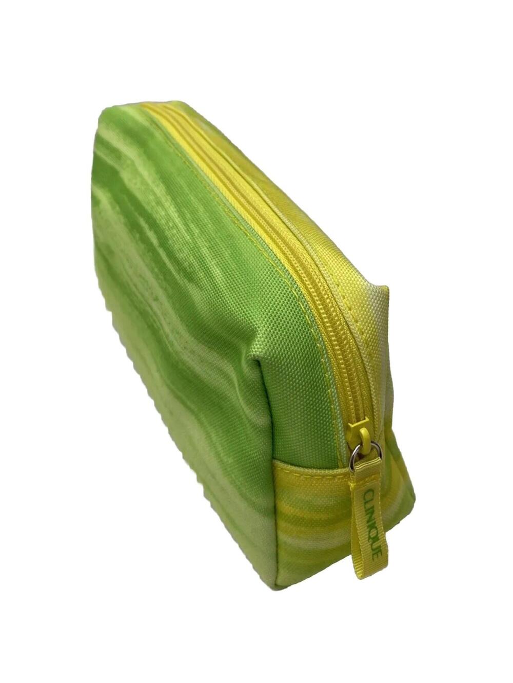 Clinique Makeup Bag Green and Yellow Cosmetic Pouch New